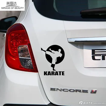 Camper Van KARAVAN Kamyon Taksinin Araba için Sanda Kung Fu Dövüş Sanatları Tekme Karate Spor Komik Araba Sticker Vinil Çıkartma Şekillendirme