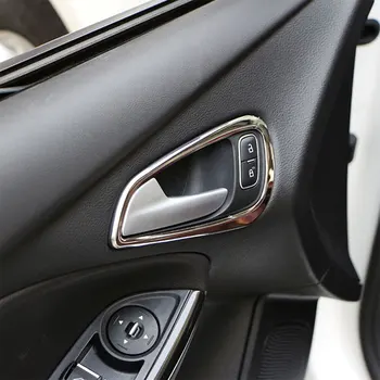 Carmilla Araba Paslanmaz Kapı Koruyucu Sticker İç Kapı Ford 4 MK4 2016 2017 Odak İçin Dekor Kapak Kolu