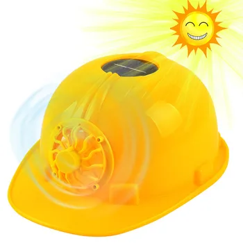 CCGK Sarı Güneş enerjisi Güvenlik Açık kask Güneş Paneli Çalışan Fan İnşaat İşyeri Koruyucu Kapak Soğutma Kask