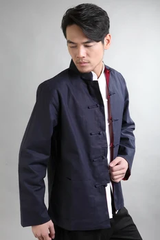 Ceket hombre chaqueta Boyutu M L XL XXL XXXL Mim22D lacivert Kırmızı Çinli Erkekler Pamuk geri dönüşümlü İki-Yüz Ceketi Keten Uzun Kollu