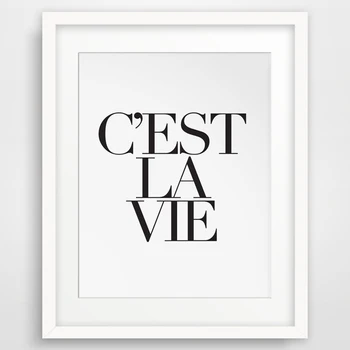 Cest La Vie, Fransız Yaşam Odası Ev için Hiçbir Çerçeve Dekor Paris Poster Tuval Duvar Sanatı Yağlıboya Duvar Resimleri Fiyatları