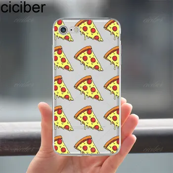 Ciciber Telefonu durumlarda iPhone 6 6 7 8 artı 5 5S SE X Capinha İçin Çörek Pizza Yemek Desen Tasarımı yumuşak silikon kılıf kapak Kızartması