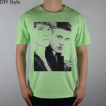 CW show Supernatural Sam & Dean Winchester. T-shirt Top Lycra Pamuk Erkek T Yeni DİY Tarzı gömlek