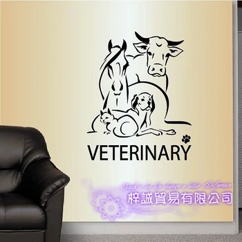 DCTAL Köpek Kedi VETERİNER Pet Shop Etiket Çıkartma Posterler Vinil Duvar Sanat Çıkartmaları Dekor Duvar Pet Shop Sticker Parede