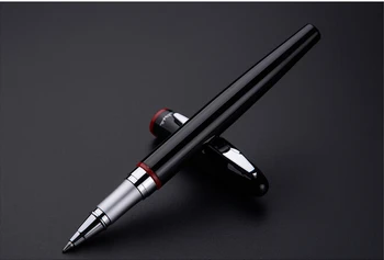 Değil 0.5 mm Siyah Mürekkep Dolum Kalem Kalem Pimio 907 Paris'in Lüks Yumuşak Siyah ve Kırmızı İmzalama Rulo Topu Hediye Kutusu var