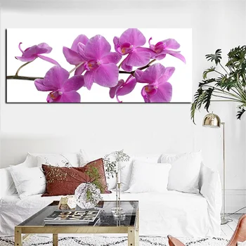 Dijital Tuval Duvar Resmi Sanat Poster Kanepe Ev Dekor Cuadros Tedarik Çerçevesiz üzerinde Modern 3D Pembe Orkide Çiçeği Resim Yazdır