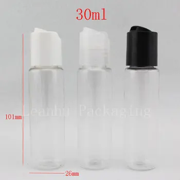 Disk üst kapağı ağırlık (şişe ,PET şişe, boş temiz taşıma kabı ile 30 ml X 100 şeffaf küçük plastik boş kozmetik şişeleri