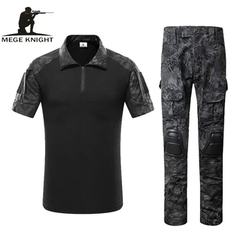 Dizlikler, Hızlı Saldırı Airsoft Paintball Giysi ile Mege teçhizatlı Askeri Ordu ACU Üniforma, Savaş T-shirt Artı Pantolon