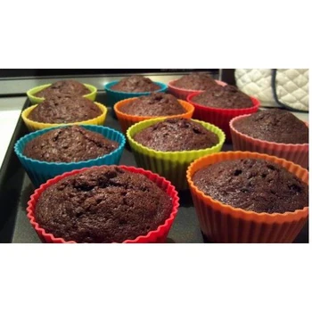 DİY için pratik 12 adet Silikon Kek Kek Fincan Kek Dekor Pişirme Aracı, Silikon Kalıp Kek ve Muffin Kek