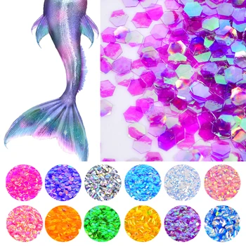 DİY İçin YZWLE 1 Şişe 2g Balık pulu Tırnak Payetler Denizkızı Sayfa Altıgen Glitter Nails Nail Art İpuçları Dekorasyon