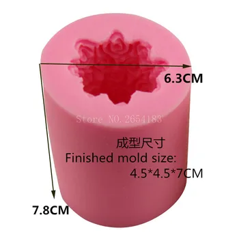 DİY Çiçek Gül Pillar 3D Silikon Sabun Kek Kalıp Fondan Kek Dekorasyon Pişirme Aracı Mum Jöle Çikolata Kalıpları FQ3175