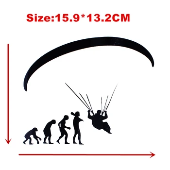 DONYUMMYJO 8.75*13,2 CM Moda İnsan evriminde yamaç Paraşütü Araba Çıkartmaları Karikatür Motosiklet Vinil Çıkartmalar RW-027