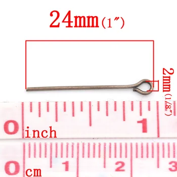 Doreen Kutusu Güzel Göz İğne Bulgular (B24397)Bakır 25 mm uzun(21 gauge) 0.5 mm,1000PCs Antika