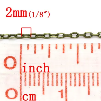 DoreenBeads Bakır Antik Bronz zincir yeni x 1.5 mm, 2 M 2mm