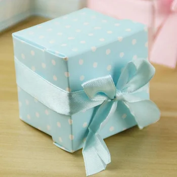Doğum günü Düğün Parti iyilik Dekorasyon için şeker kutusu çanta çikolata kağıt hediye paketi DİY bebek duş pembe mavi nokta malzemeleri