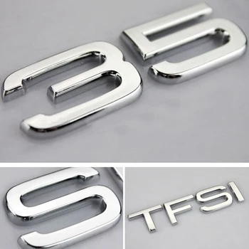 Dsycar 1 adet 3D Metal 30 35 40 45 50TFSİ Araba Yan Çamurluk Arka Bagaj Amblemi Rozeti Sticker Çıkartmaları için Audi A1 A3 A4 A6 A8 Q3 Q5 Q7