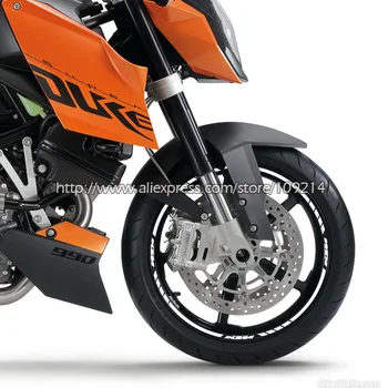 Duke 200/390/690/990/1290/RC8/RC390 motosiklet jant Sticker Çıkartmaları İçin 16 Şeritler lastikler 17 inç için Uygun su Geçirmez-