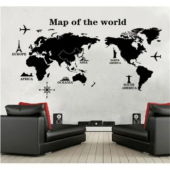 Duvar Çıkartmaları Sanat Çıkartmaları Ev Dekorasyon Dünya Haritası Poster Dünya Haritası Duvar Çıkartmaları Çıkarılabilir PVC Göster
