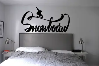 Duvar Çıkartması Sticker yatak odası snowboard alıntı logosu spor kar çocuklar kreş