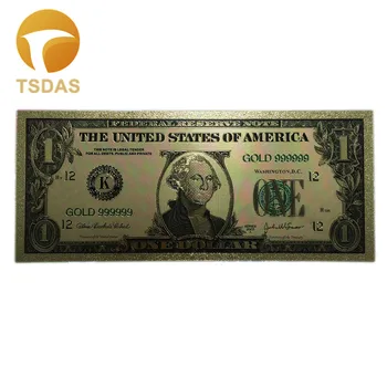 Dünya Sahte Para Toplama 10 adet 1 Banknotlar ABD Doları Set/Altın Folyo Banknot Bill Para Hediye Kargo Ücretsiz