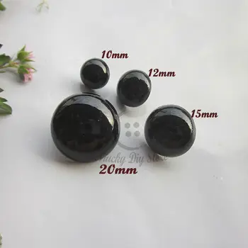 Düğme dikiş 100pcs 10mm shank mantar siyah düğmeleri plastik hayvan göz düğmeleri dekoratif aksesuarlar zanaat diy