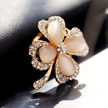 Düğün Buketi İçin Bayan Bayan Opal Yonca Kristal Çiçek Broş Sevgililer Günü Hediye Takı Broş Broş MLY5900