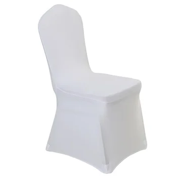 Düğün dekorasyon otel ziyafet için beyaz ucuz sandalye örtüsü spandex sandalye örtüsü Likralı elastik güçlü cepler renk toptan