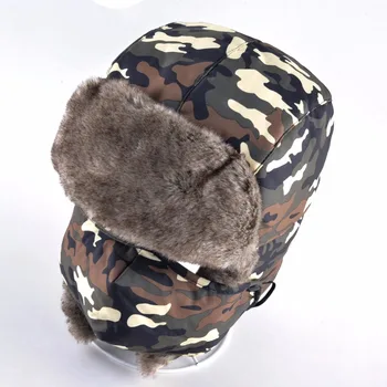 EarflapS Ve Maske Klasik Unisex Açık Kamuflaj Şapka Erkek Ve Kadınlar İçin 2017 Kış Bombacı Şapka Rus Kalın Faux Kürk Kap