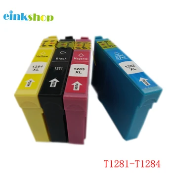Einkshop T1281 - T1284 Mürekkep Epson SX125 SX130 SX235W SX420W SX425W SX435W Yazıcı Kalemi SX230 SX430W Başlatma için Tam Mürekkep Kartuşları