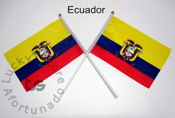 Ekvador bayrak Afiş ücretsiz kargo El sallama Bayrak 10 adet/14*21 cm Ekvador Ulusal Bayrak ayarla
