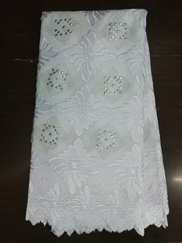 Elbise için çiçek desen Afrika dantel kumaş,Swiss vual dantel BC20 (5yards/adet)-1 Yüksek pamuklu kumaş siyah ve beyaz kafes