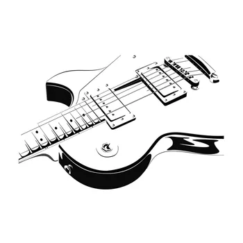 Elektro Gitar Duvar Sticker Sanat Vinil Kendinden Yapışkanlı Müzik Aleti Duvar Çıkartması Oturma Odası
