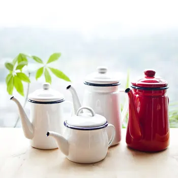 Emaye kahve demliği yüzey yağ pot kurşun kalite mutfak aletleri kalınlaşma kullanımı kolay sağlıklı pot yemek yapımı