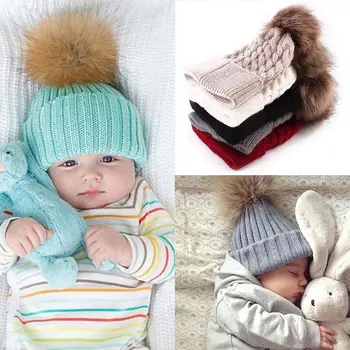 Emmababy Yeni Doğan Kış Sonbahar Sıcak Güzel Bebek Çocuk Kız Erkek Örgü Tığ Bere Şapka Kapaklar Yürümeye Devam