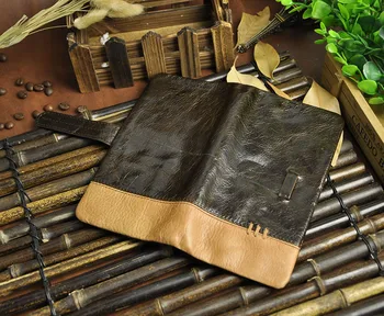 En Kaliteli 4Col Sığır Erkek erkek Organizal Tasarım vintage Hakiki deri Kredi Kartı Nakit Para Tutucu Çanta Cüzdan