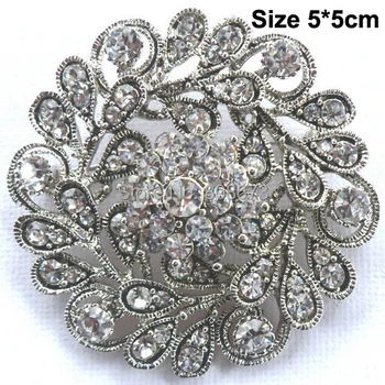 En Kaliteli Kristal Yeni Çiçek Vintage Gümüş Pin Broş Zarif Kadın Broş Kadınların Düğün Takı Aksesuarları Pim