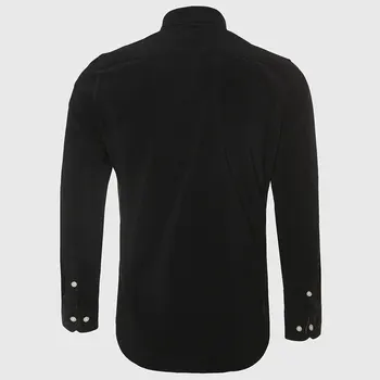 Erkek Düğmesi Kadife Uzun Kollu Erkek İnce Pamuklu Giysiler Manşet Resmi Batı Tarzı Kontrast Ekose Gömlek Elbise Pazen Gömlek