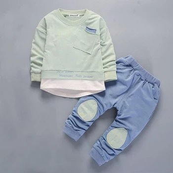 Erkek Giyim 2 adet bebek Giyim Çocuk Elbise Tam Kollu Gömlek Pantolon Setler Bahar Pamuk Çocuk Giysileri Setleri