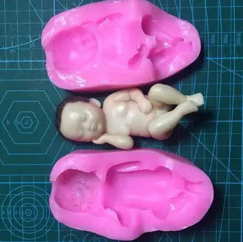 Erkek ve Kız Bebek 3D Silikon Fondan Silikon sabun kalıp el yapımı sabun kalıp silis jeli Aroma taş kalıpları, mum kalıp