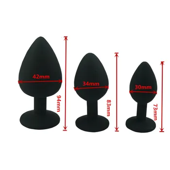 Erkekler için seçmek için 13 renk 3.4*8.3 CM orta boy mini siyah silikon anal plug anal mücevher eklemek Seks Oyuncakları