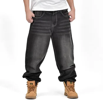 Erkekler İçin Büyük Pocket Gevşek Kot Pantolon Hip-Hop Bol Kot Pantolon 30 Harem Pantolon Artı Boyutu Kot- 42 44 46