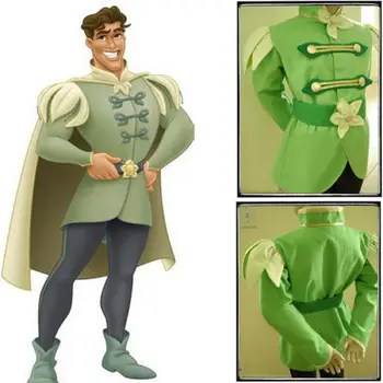 Erkekler Prenses ve Kurbağa Yetişkin kurbağa Prens Cosplay Kostüm için ücretsiz kargo kostüm set
