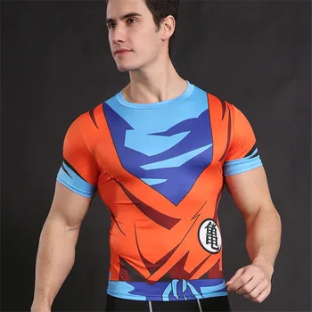 Erkekler Sıkıştırma İçin popüler 3D Baskılı T-shirt süper Kahraman Punisher Dragon Ball Kısa Kollu T shirt XXXL en fazla Crossfit Tees