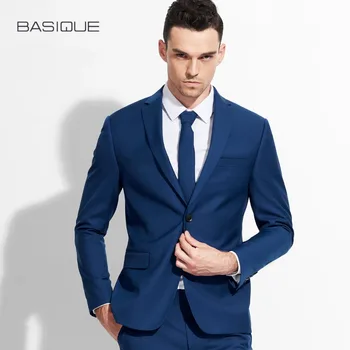 Erkeklerin %50 yün yüksek kaliteli marka erkek resmi takım elbise ceket 2XL tek göğüslü X'LER bahar damat ceket mavi iş sahne blazer