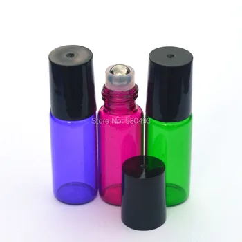Esansiyel Yağı 5 ml Rulo Cam Parfüm Numune Şişesi Roll-Siyah Plastik Boş Şişe 20pcs Kap
