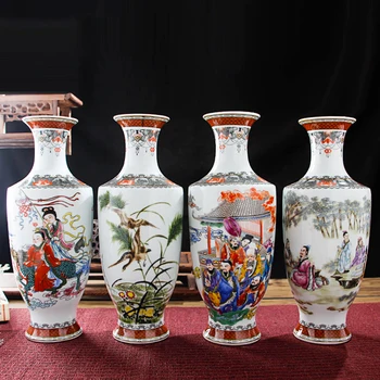 Ev Ofis İçin Yeni Varış Klasik Geleneksel Antika Kılavuzu Çin Porselen Vazo Çiçek Dekoru