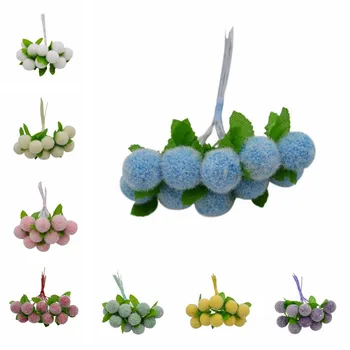 Evde Düğün DİY İçin 10 adet Güzel Köpük Top Ponpon Yapay Sahte Meyve Berry Çiçek Dekorasyon Hediye Kutusu çiçek Oyuncak Çelenk