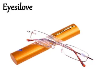 Eyesilove 10 adet/çok ucuz kalem case okuma gözlük kılıfı taşınabilir mini rle gözlük lens güç 4.0 +1.0 +git