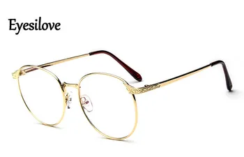 Eyesilove klasik metal gözlük okuma büyük yuvarlak lensler 1.00 + ' dan gözlük derecesi okuma gözlük kutusu ile 6.00 +şekil