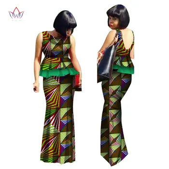 Eşofman O Kadın için belirlenen 2017 Afrika Etek-Boyun gelinlik Afrika Dashiki Etek Bluz Tasarım Pamuk Giyim 6xl WY2066